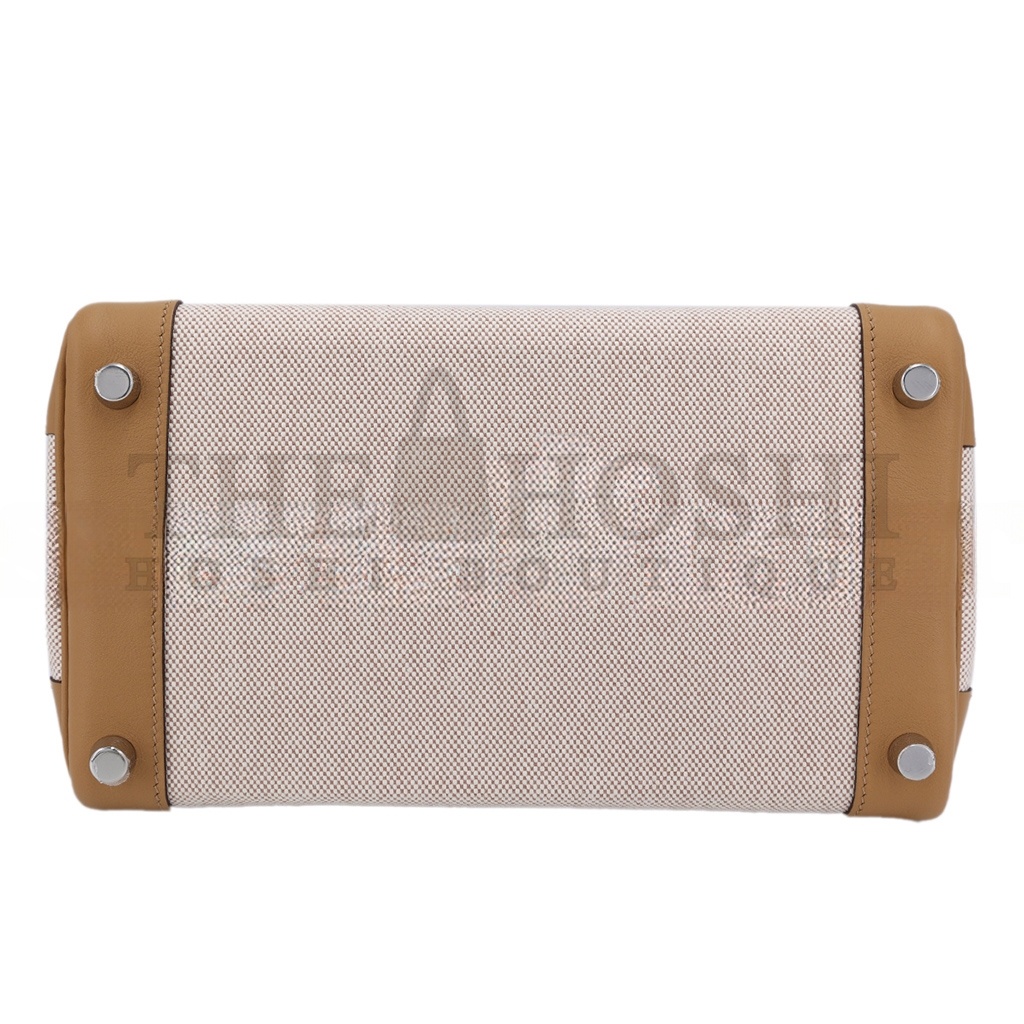 H**me5 BIRKIN 30 SWIFT CANVAS BISCUIT SILVER BUCKLE H082686CKA6 (30*23*15cm) Master Quality